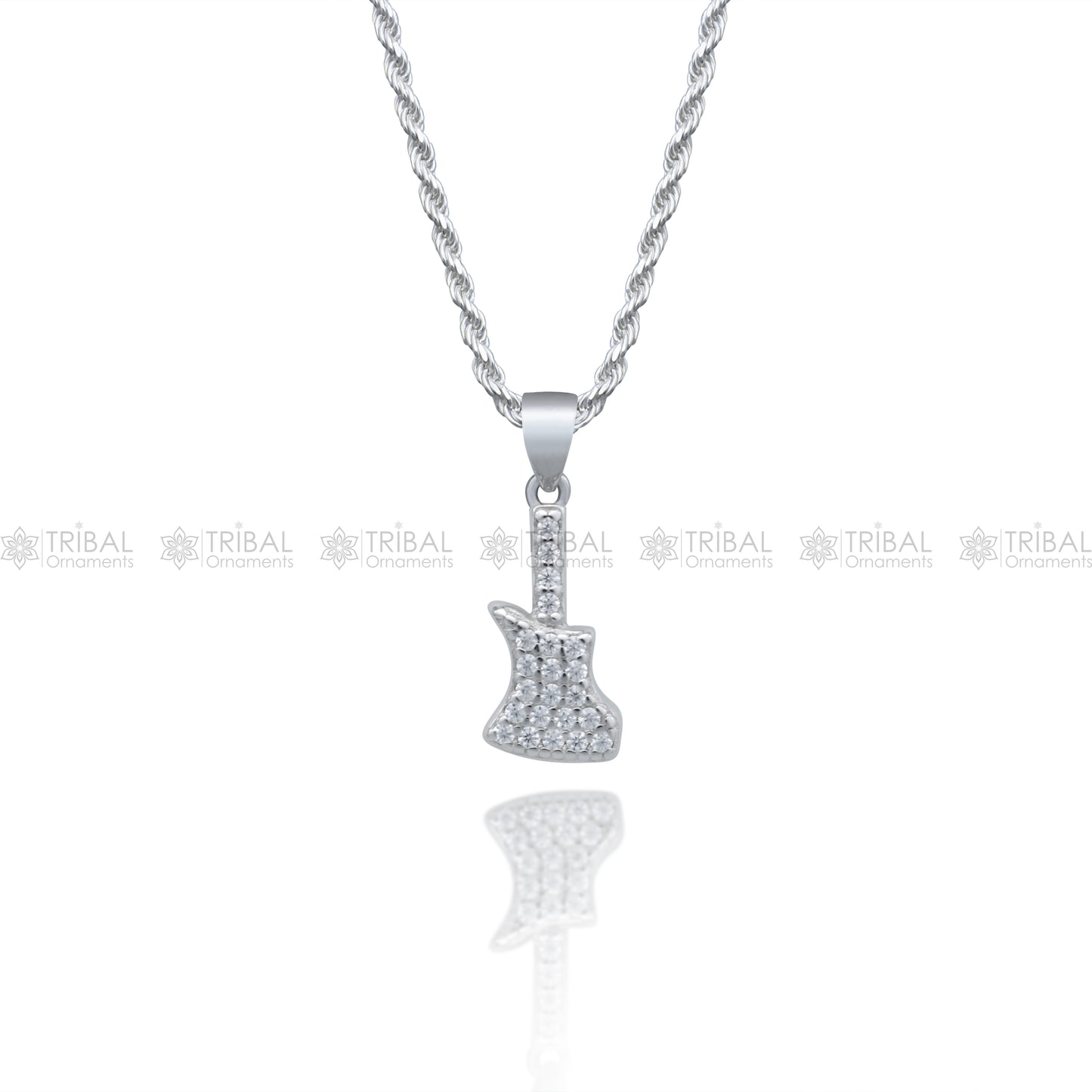 925 Sterling silver guitar diamond cubic zirconia stone  pendant nsp984