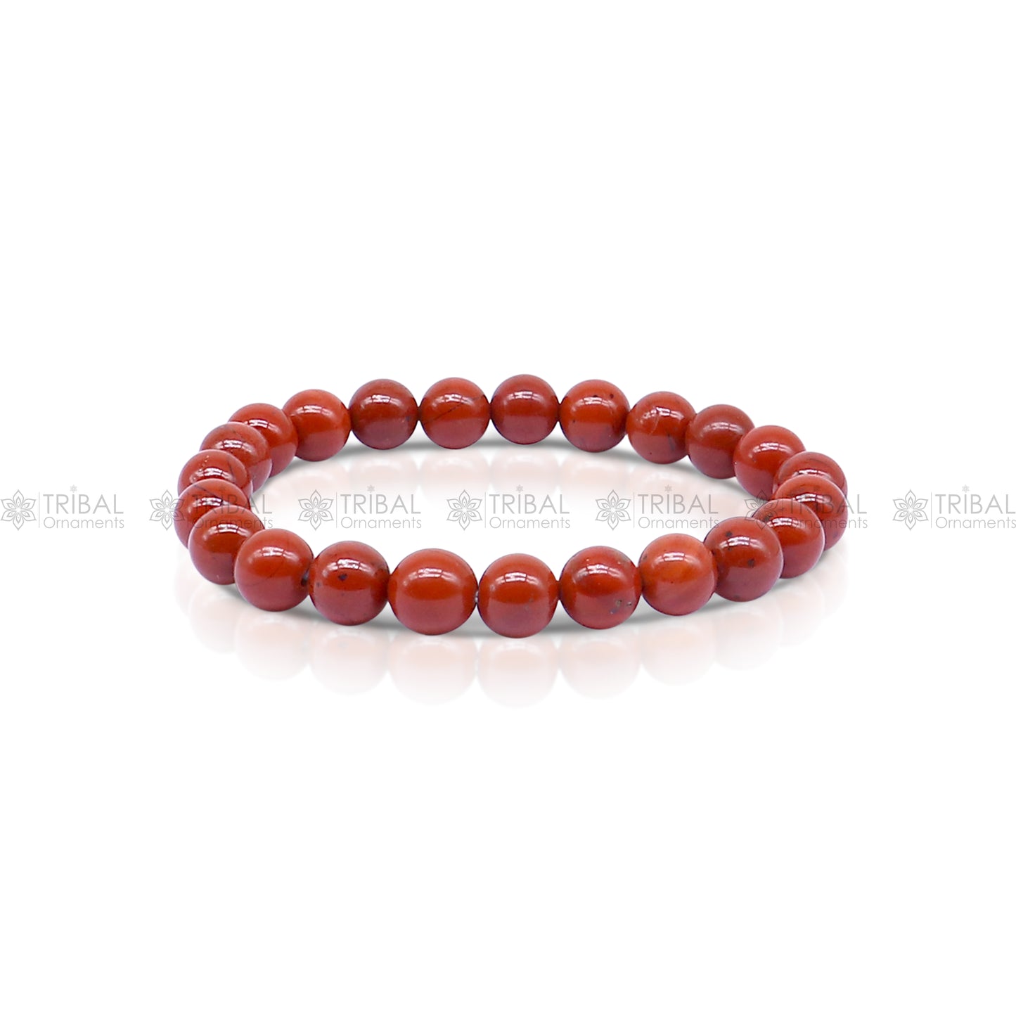 Earthy Elegance: Red Jasper Bracelet” stnbr107 - TRIBAL ORNAMENTS