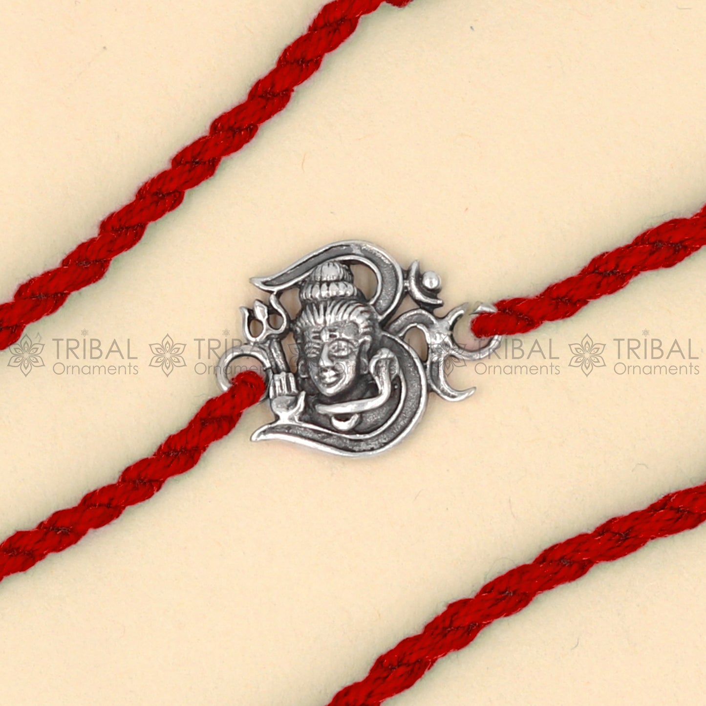 925 Sterling silver lord shiva design pendant Rakhi bracelet Rakshabandhan festival rk323