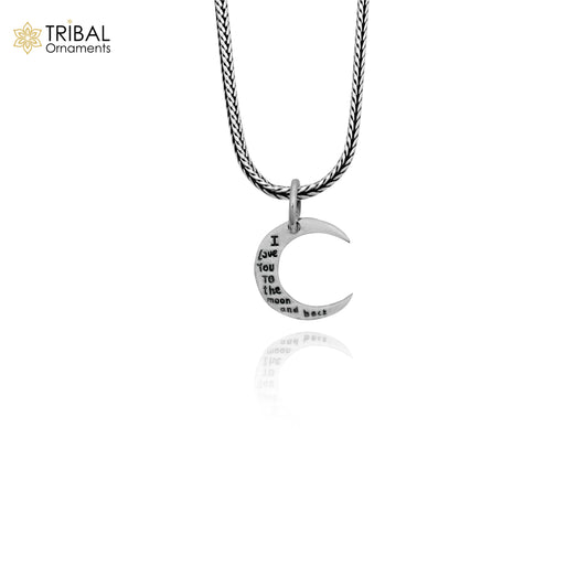 925 sterling silver unique half moon pendant amazing delicate silver jewelry for both men and women nsp651