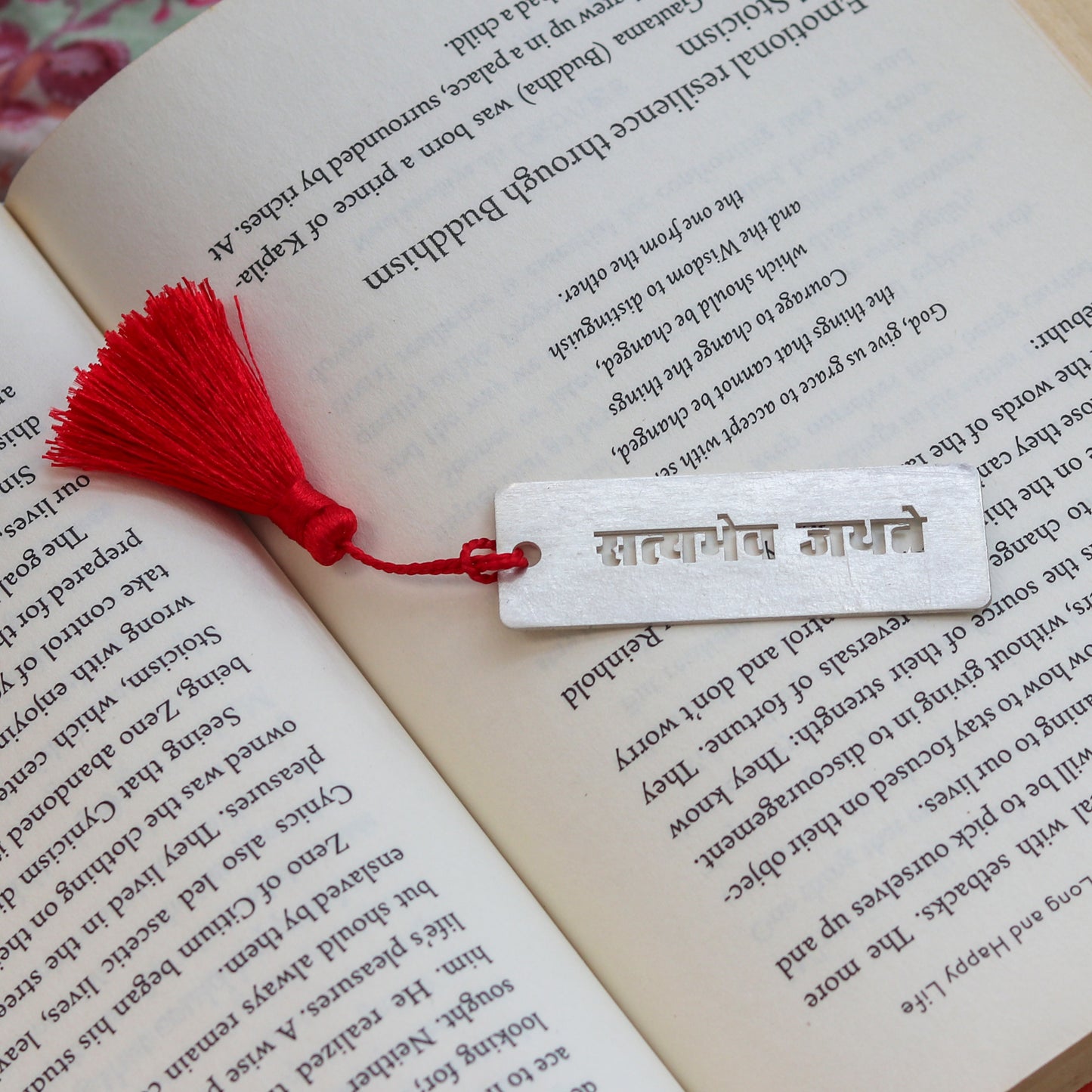 925 Sterling silver handmade silver Satyameva Jayate means 'Truth alone triumphs' personalized bookmark  customized jewellery su1330