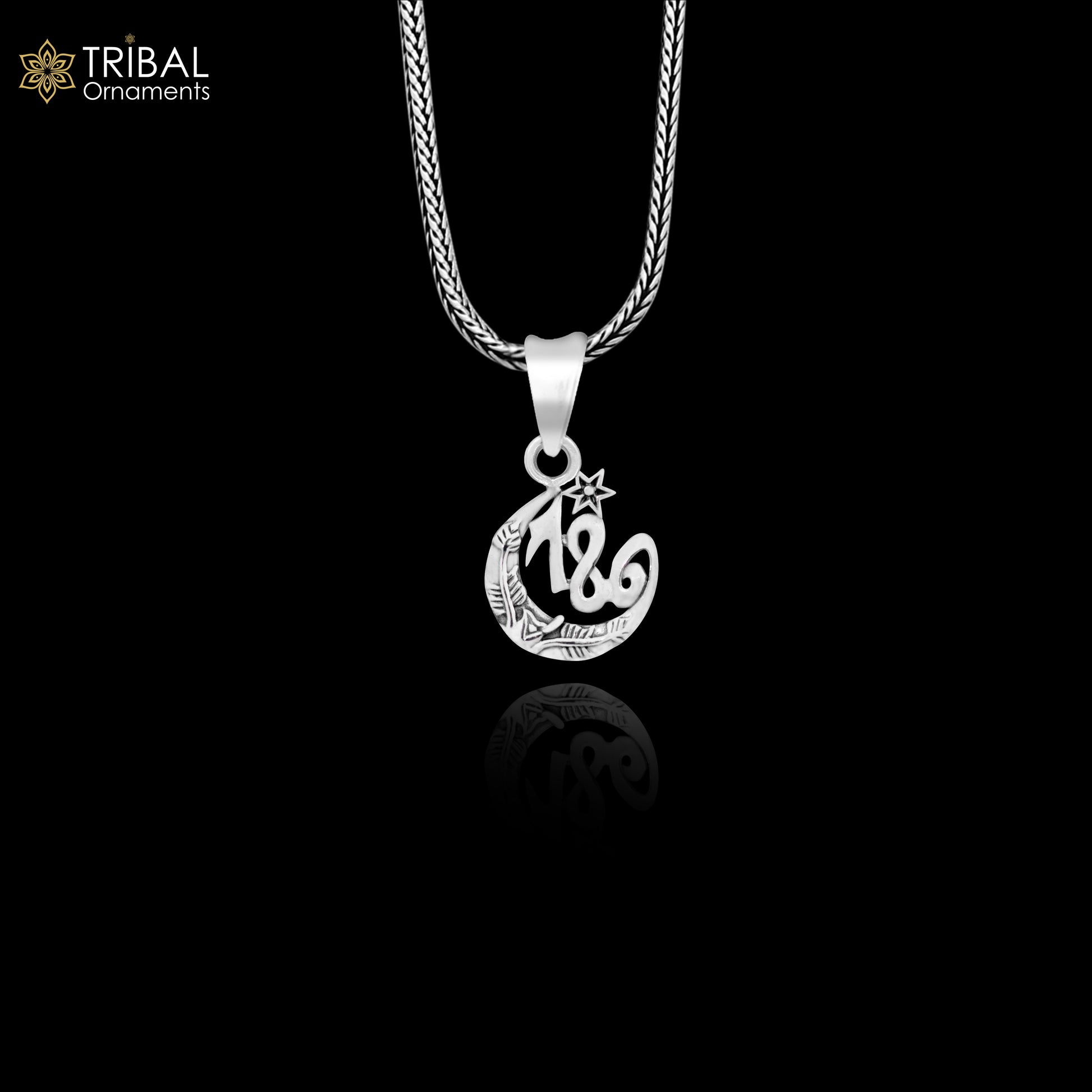 Handmade solid 925 sterling silver lucky number 786 pendant, excellent unique design stylish unisex pendant jewelry from india ssp532 - TRIBAL ORNAMENTS