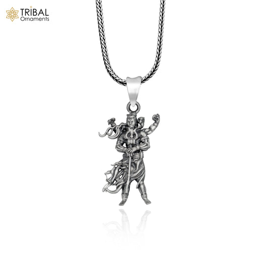 925 sterling silver lord Shiva divine Pendant  with chain tribal jewellery nsp1016