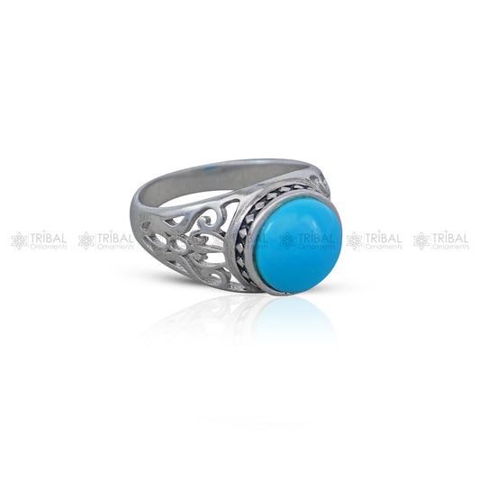 925 sterling silver blue  stone ring Jewelry sr721