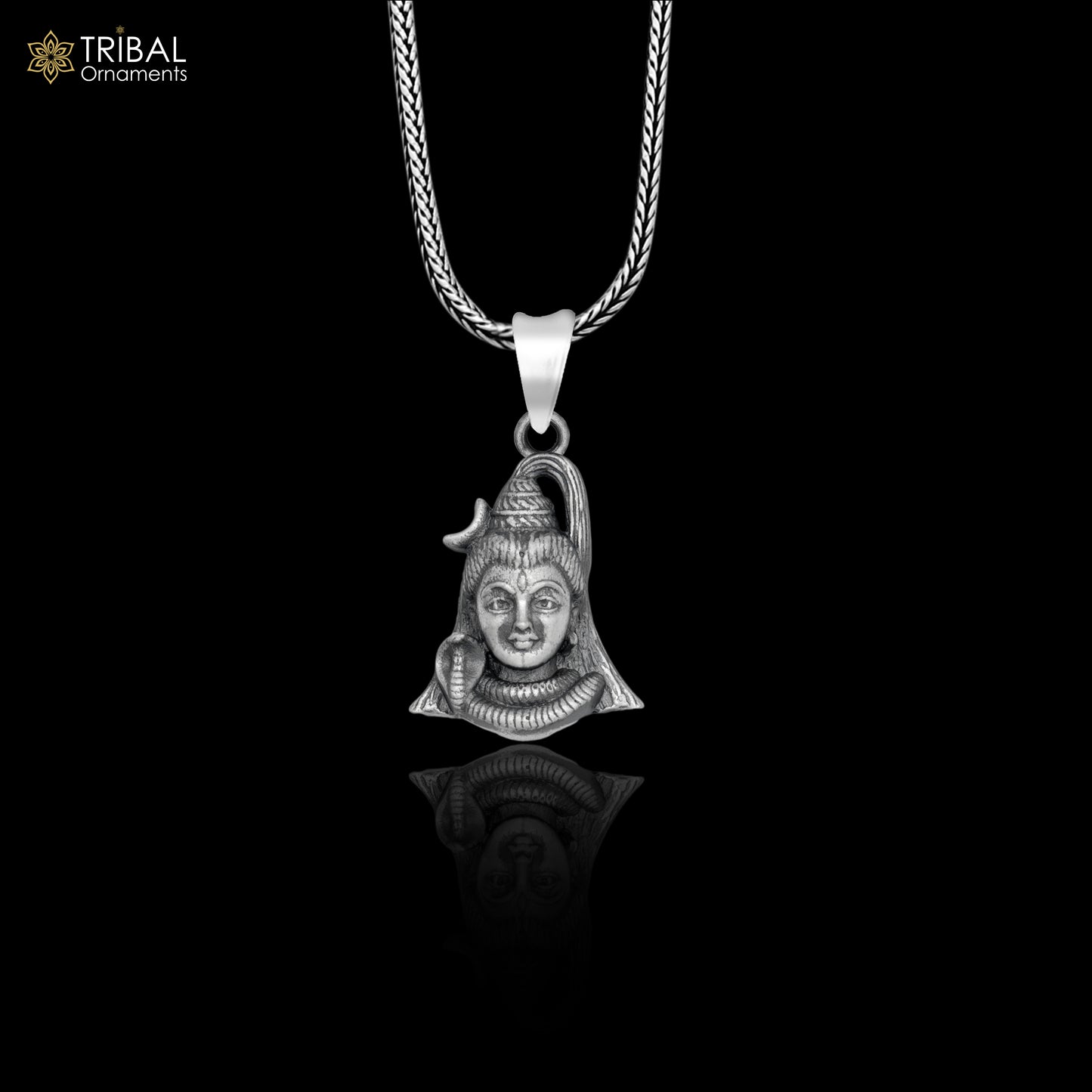 925 sterling silver handmade lord Mahadeva Pendant with chain tribal jewellery nsp1030