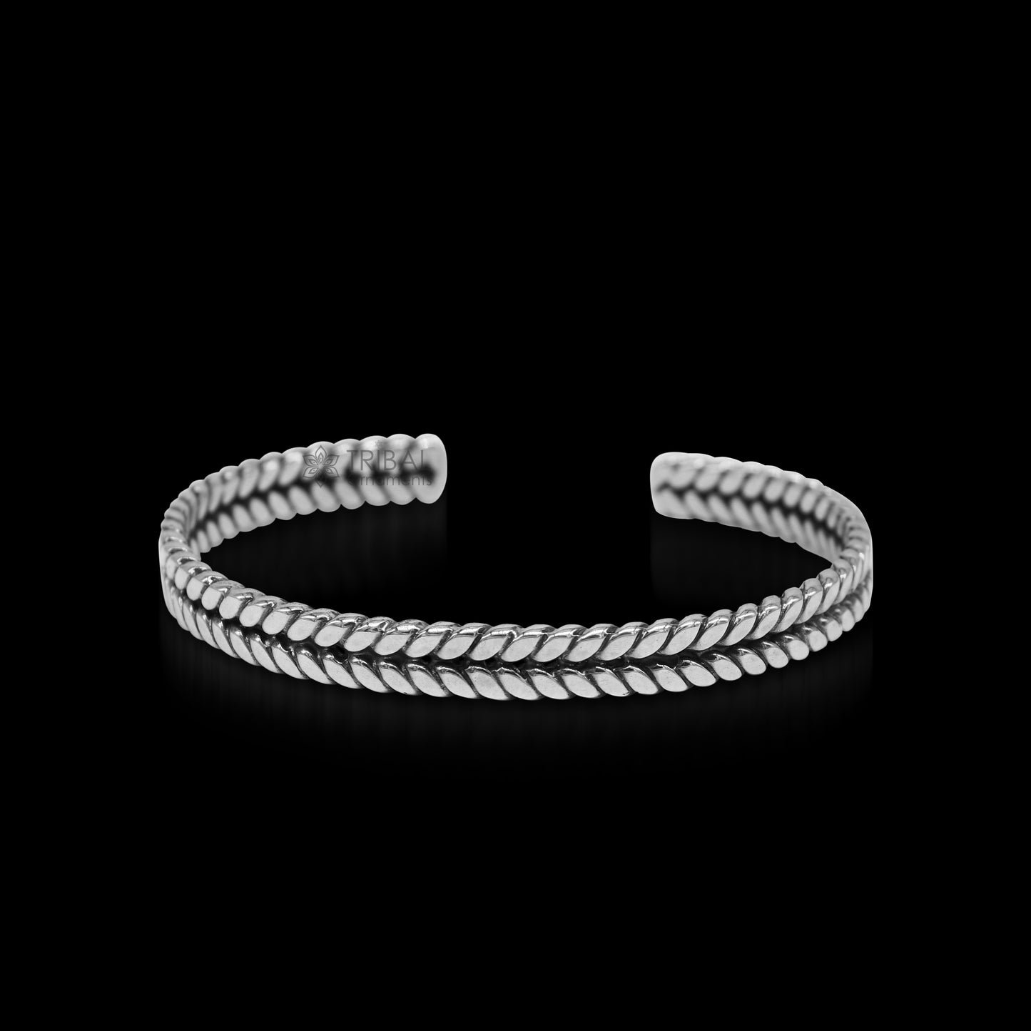 925 sterling silver handmade wheat style adjustable cuff kada bracelet, wrist jewelry for boy's and girl's, best gifting cuff111