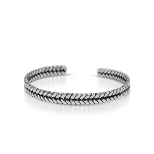 925 sterling silver handmade wheat style adjustable cuff kada bracelet, wrist jewelry for boy's and girl's, best gifting cuff111