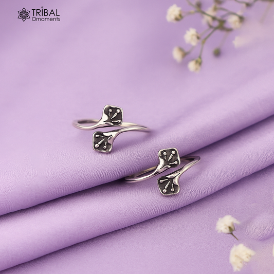 925 sterling silver uniquely handcrafted vintage style oxidized toe rings. best brides wedding jewelry tribal jewelry ytr13