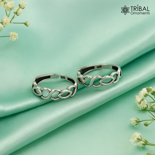 traditional design sterling silver vintage handmade toe ring belly dance women's jewelry awesome tribal jewelry rajasthan India ytr23