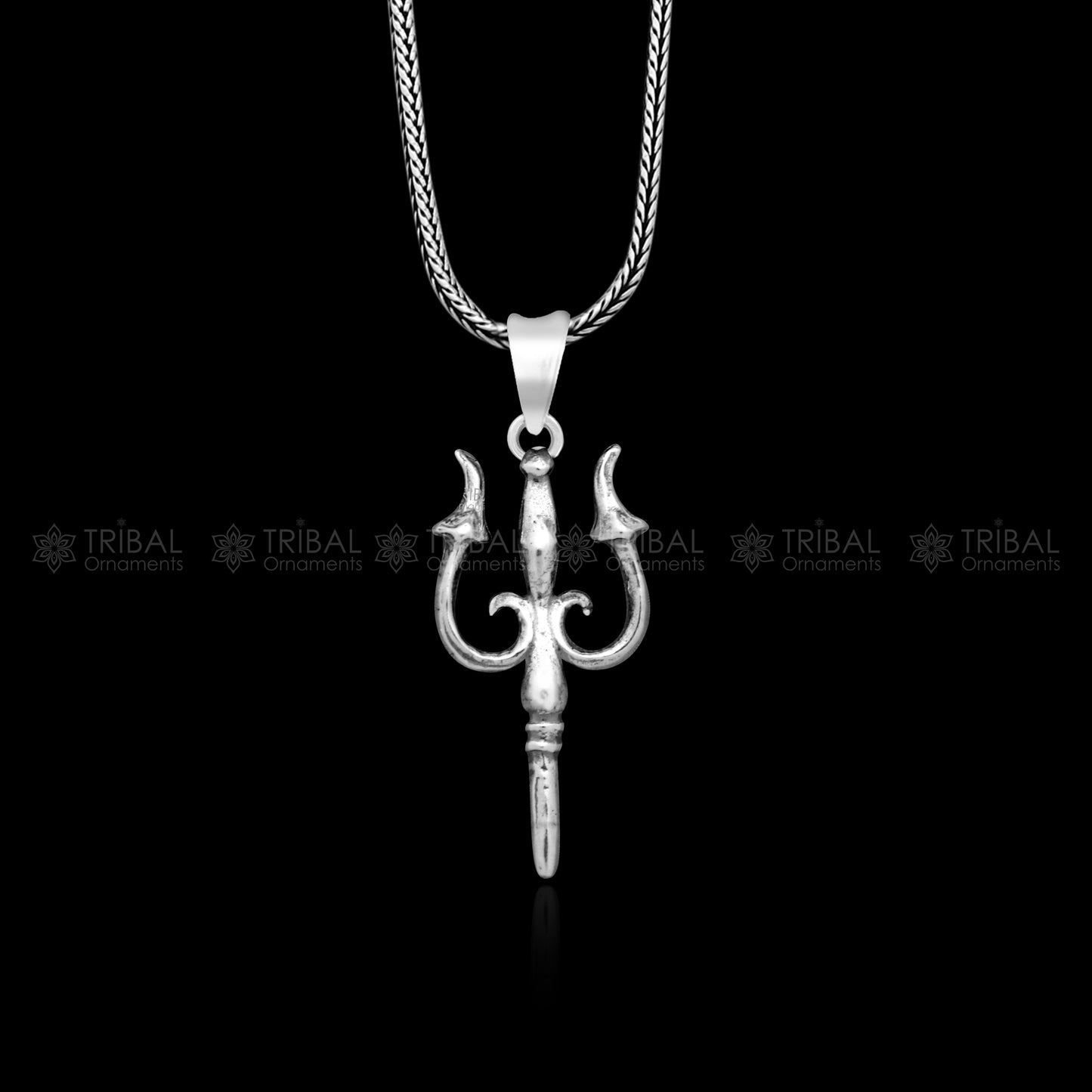 925 Sterling silver handmade Trishul (trident) pendant,nsp855 - TRIBAL ORNAMENTS