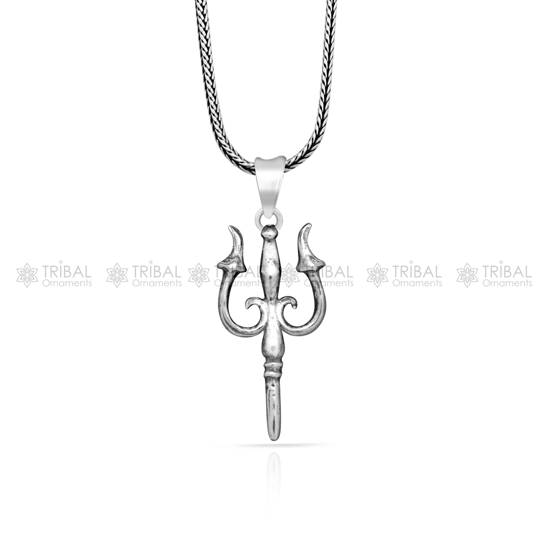 925 Sterling silver handmade Trishul (trident) pendant,nsp855 - TRIBAL ORNAMENTS