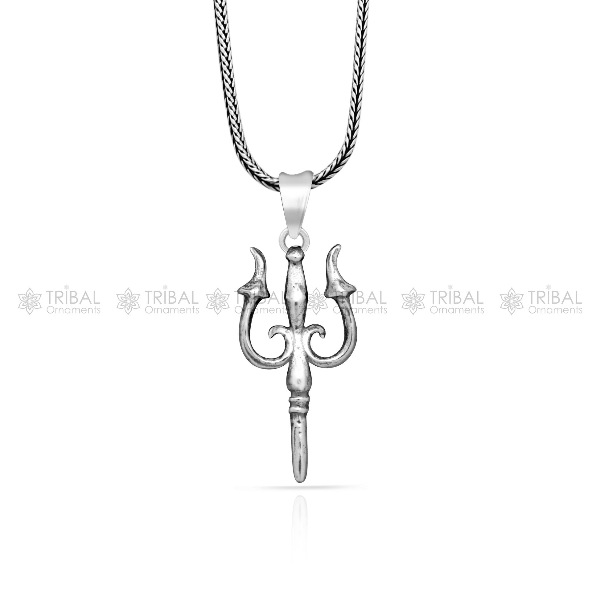 925 Sterling silver handmade Trishul (trident) pendant,nsp855 - TRIBAL ORNAMENTS