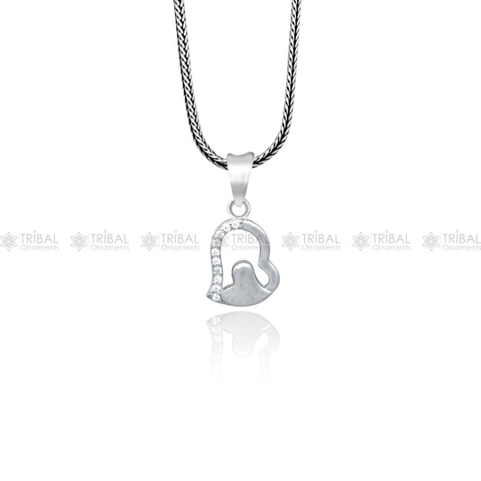 925 Sterling silver diamond heart design pendant nsp941