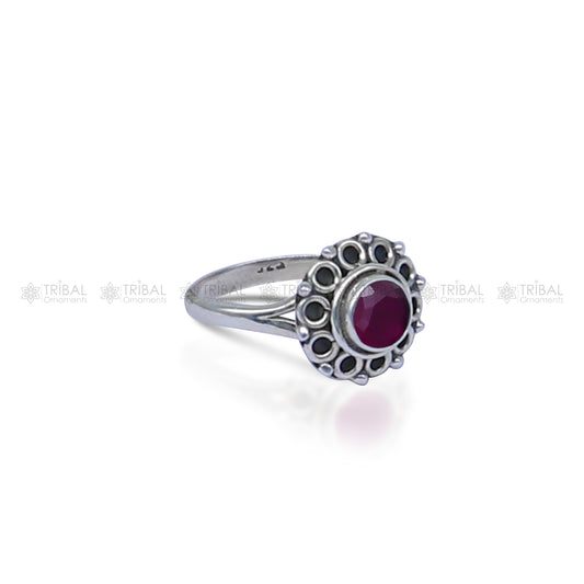 925 sterling silver purple colour stone ring Jewelry sr730