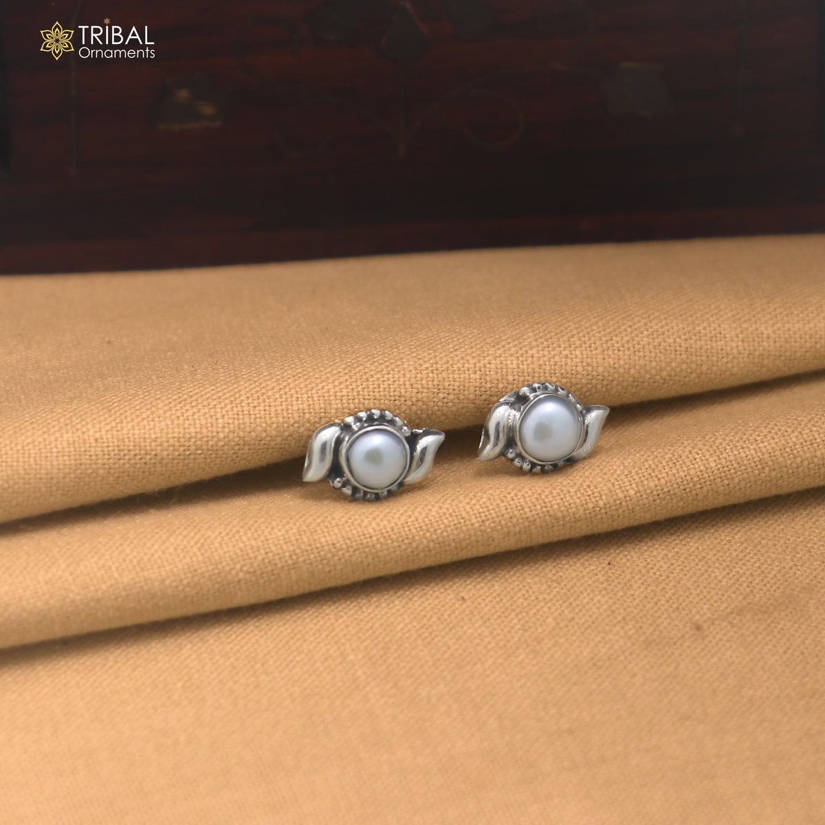 925 sterling silver round shape pearl stone stud earring best unisex jewelry er387
