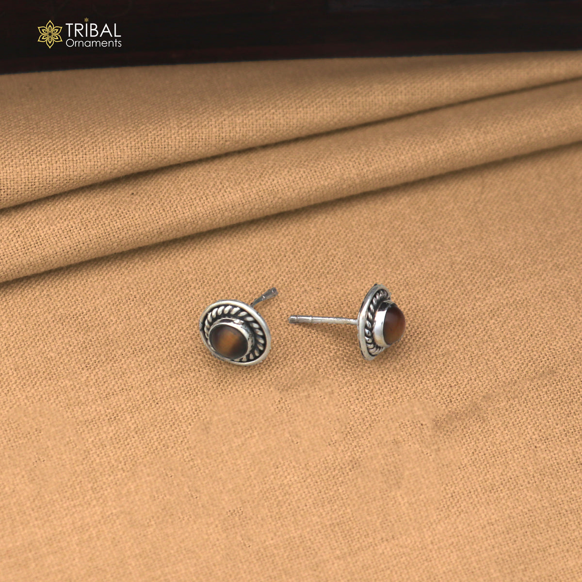 925 sterling silver tiger eye stone stud earring best jewelry er405