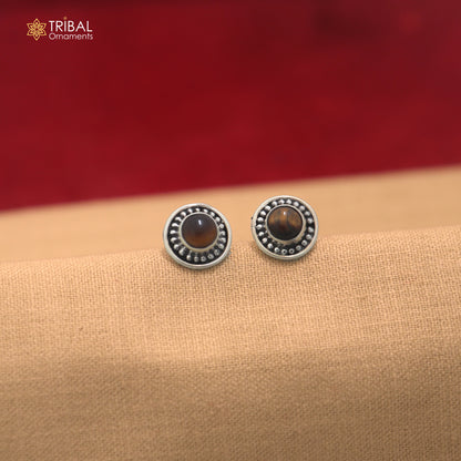 925 sterling silver tiger eye stone stud earring best jewelry er405