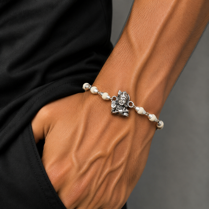 925 Sterling silver divine lord Krishna bracelet personalized gifting rk239