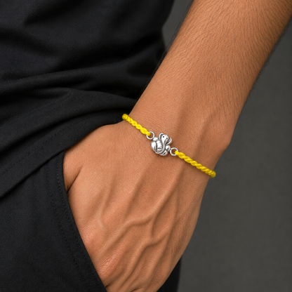 925 Sterling silver Lord Ganesha design thread rakhi bracelet rk335