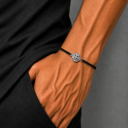 925 Sterling silver Swashtik design thread rakhi bracelet rk321