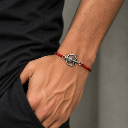 925 sterling silver Hanuman weapon / gota bracelet rakhi rk409