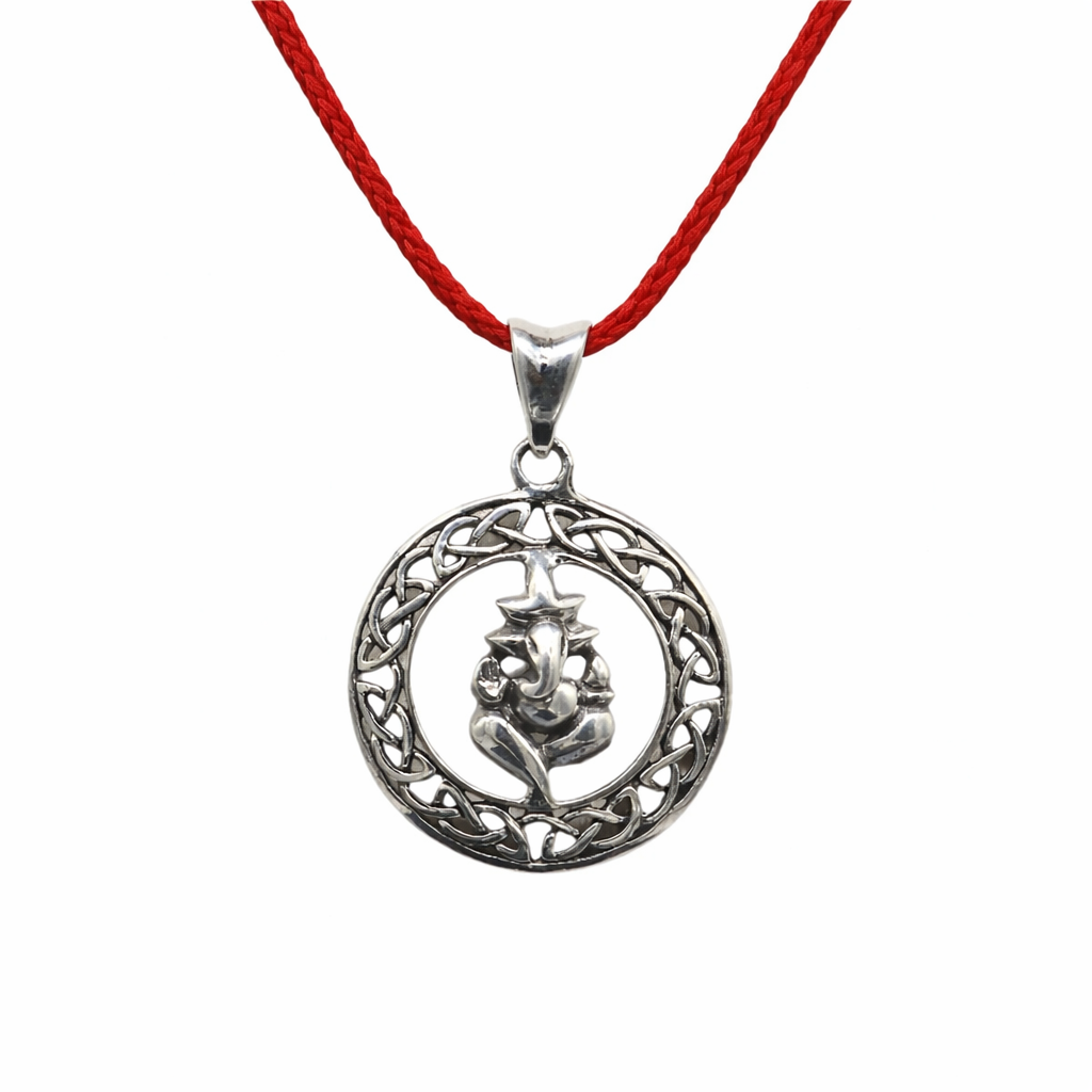 925 sterling silver Lord Ganesha pendant, detailed unisex jewelry piece by TRIBAL ORNAMENTS, perfect for gifting.