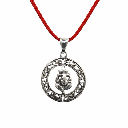 925 sterling silver Lord Ganesha pendant, detailed unisex jewelry piece by TRIBAL ORNAMENTS, perfect for gifting.