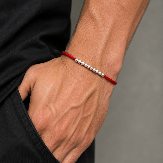 925 sterling silver ball design thread rakhi bracelet rk388