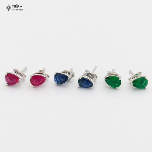 925 sterling silver gorgeous oval shape stone stud earring best unisex jewelry er273