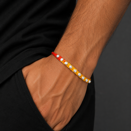 925 sterling silver unique design thread rakhi bracelet rk385