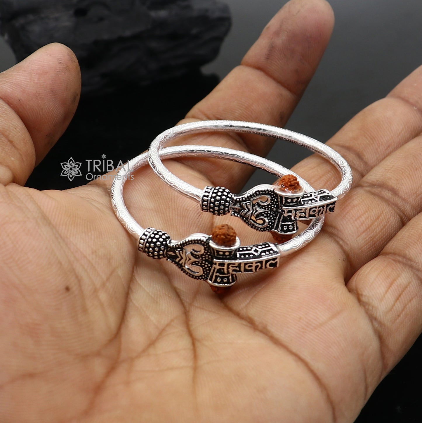 925 Sterling silver lord shiva bangle for kids "MAHAKAL" bangle kada nbbk bbk212