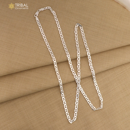 24" 4MM 925 sterling silver handmade solid fancy stylish silver chain necklace Nawabi chain best gifting jewelry from India ch241
