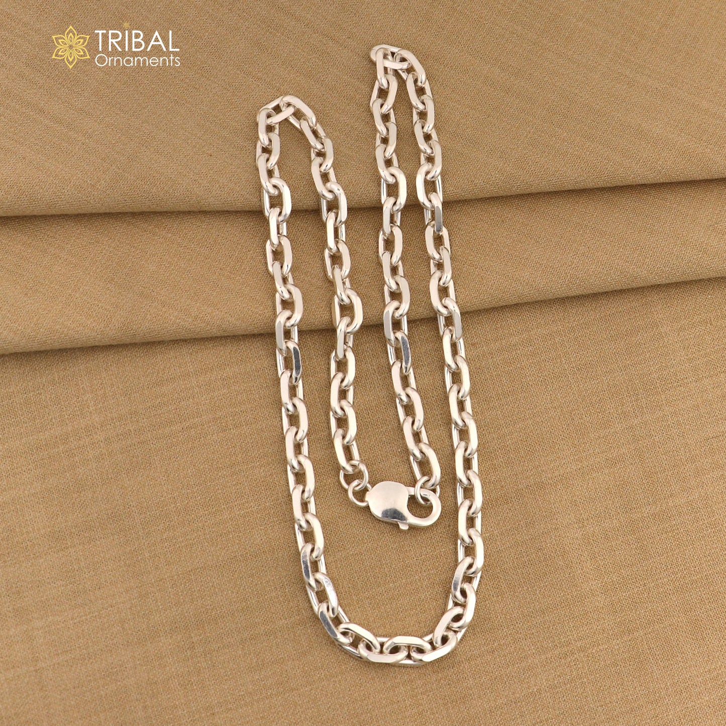 20" heavy 925 Sterling silver square link rolo chain unisex necklace jewelry ch596