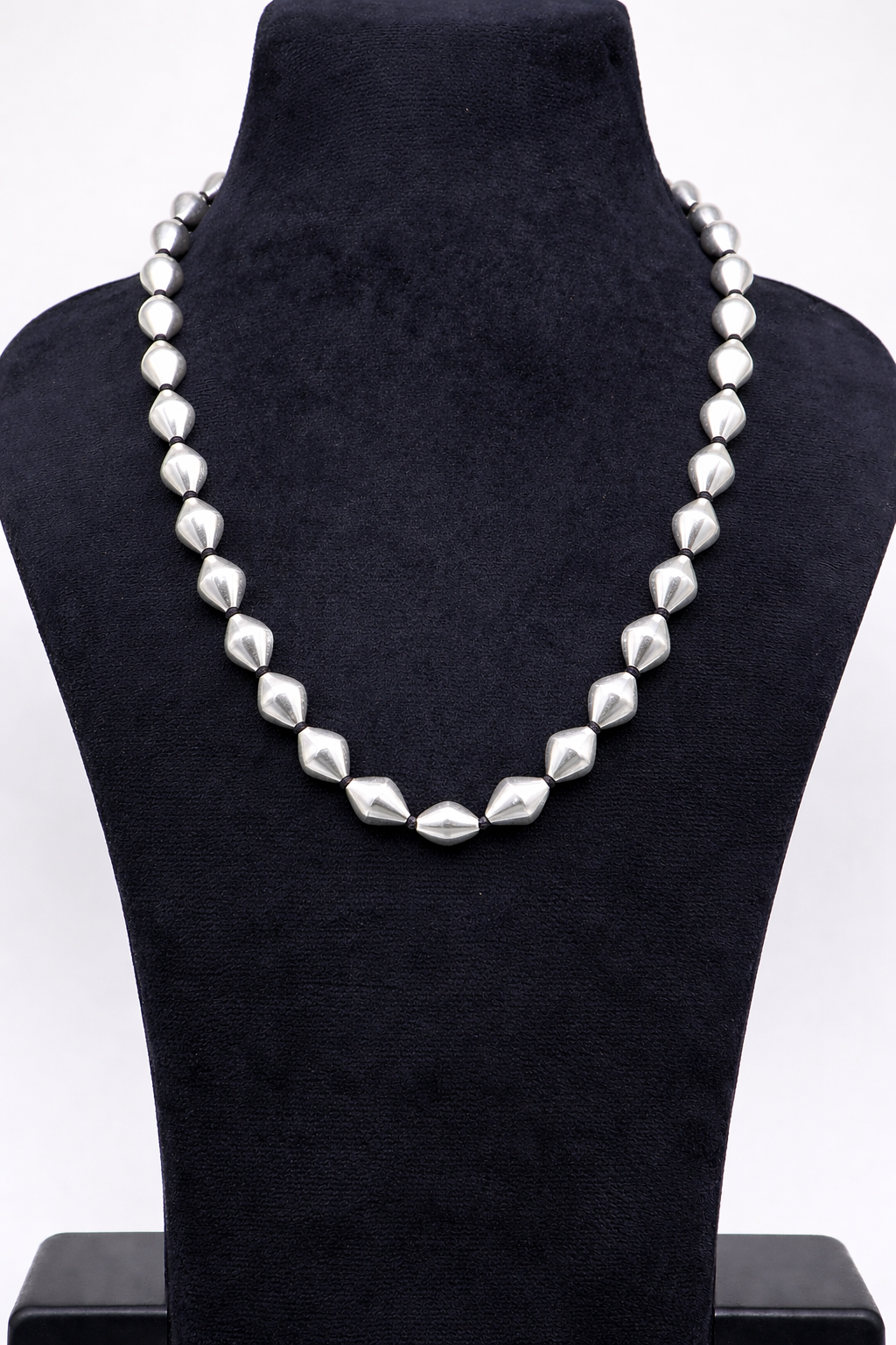 925 Sterling silver handmade Dholki shape beaded adjustable necklace mset482 - TRIBAL ORNAMENTS