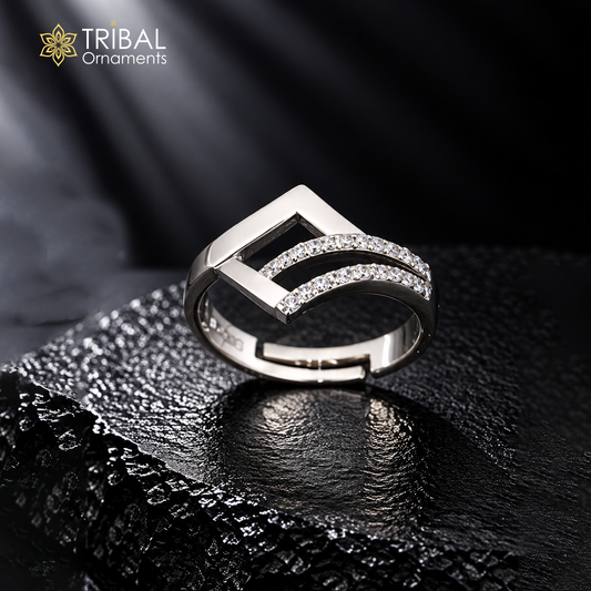 925 sterling silver stylish design cz stone ring sr846
