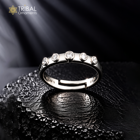 925 sterling silver stylish design cz stone ring sr844