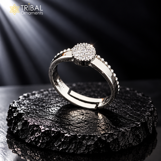 925 sterling silver stylish design cz stone ring sr845