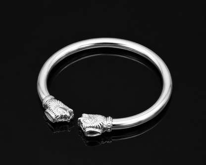 925 sterling silver handmade lion face design cultural trendy kada bracelet for men's and girl's, best delicate Light weight jewelry nsk675