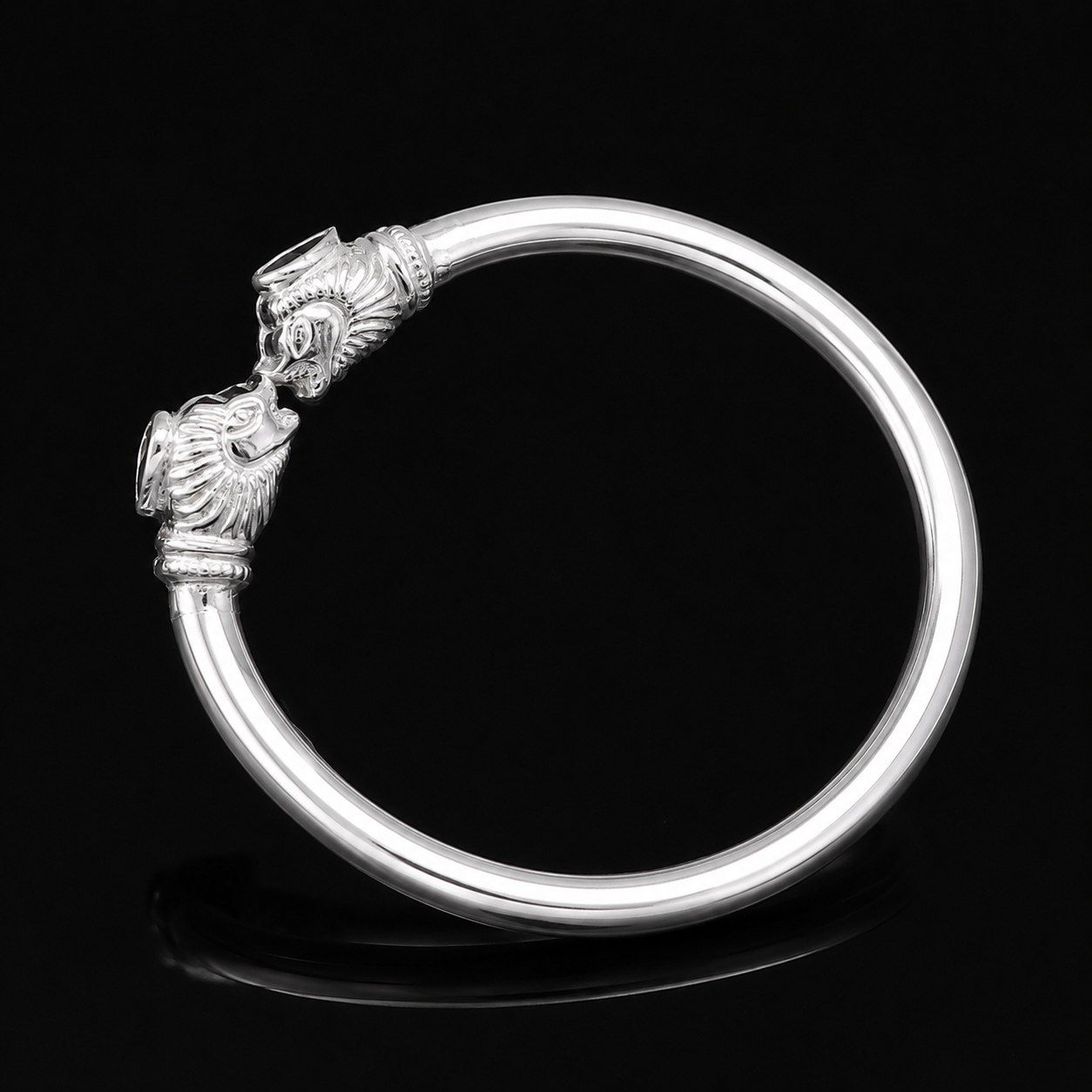 925 sterling silver handmade lion face design cultural trendy kada bracelet for men's and girl's, best delicate Light weight jewelry nsk675