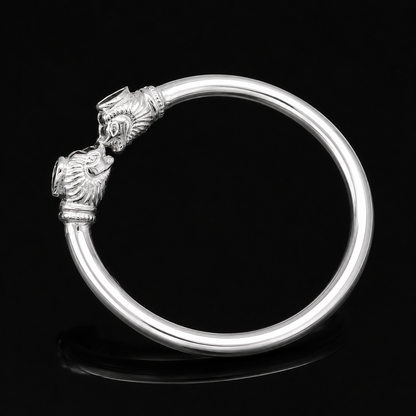 925 sterling silver handmade lion face design cultural trendy kada bracelet for men's and girl's, best delicate Light weight jewelry nsk675