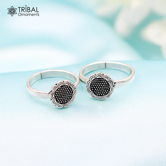 925 sterling silver handmade unique classical stylish vintage tribal ethnic toe ring best brides gifting jewelry ytr68