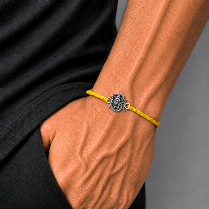 925 Sterling silver lord shiva design thread rakhi bracelet rk323