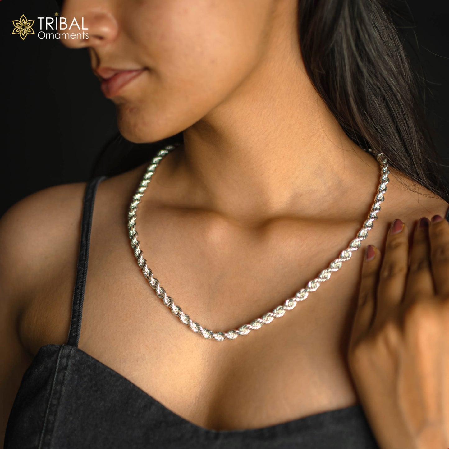 20"/24" Heavy Rope chain 925 sterling silver handmade single rope chain, necklace chain, plain bright silver trendy style men's chain ch569