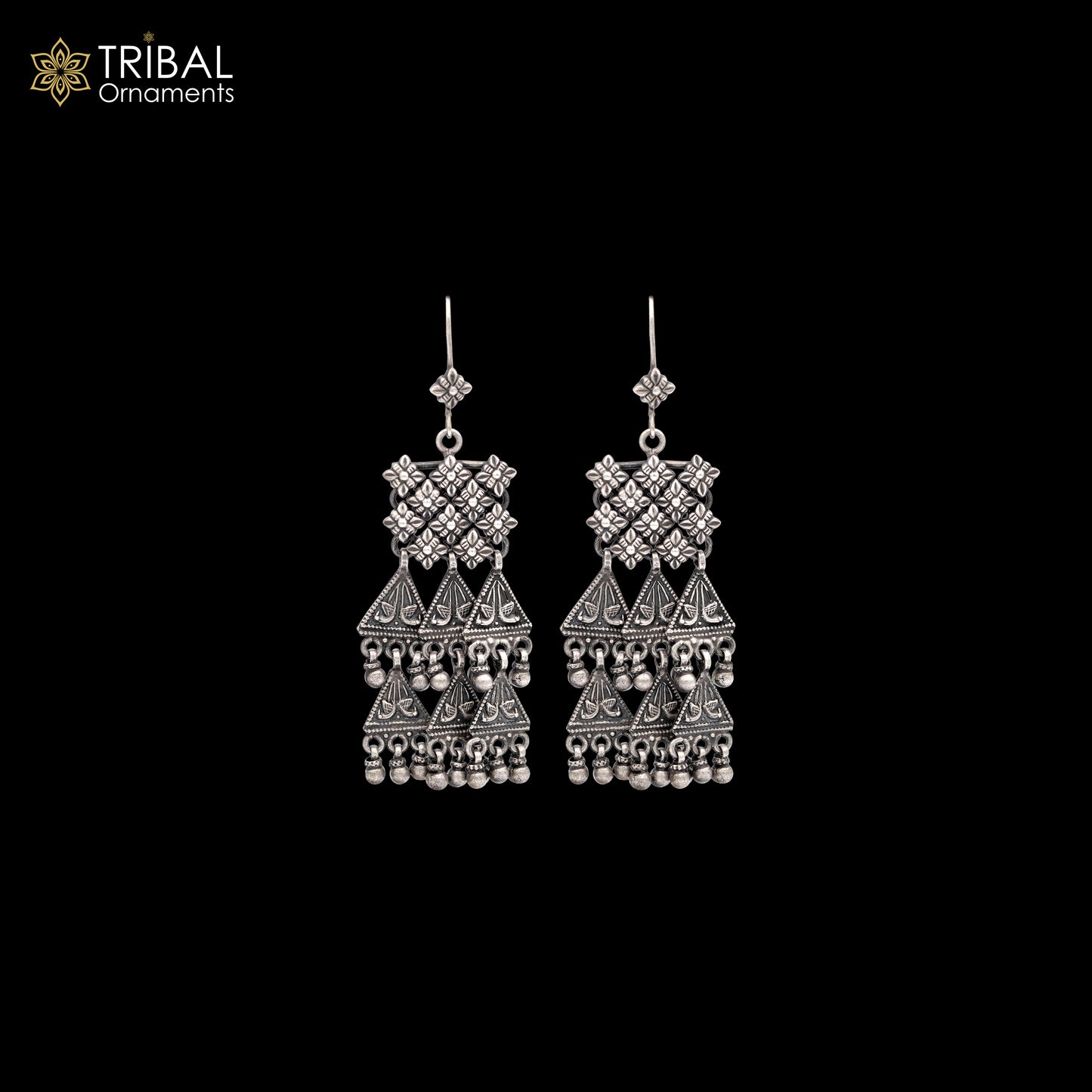 925 sterling silver ethnic  choras design drop dangle earring banjara jewellery s1346