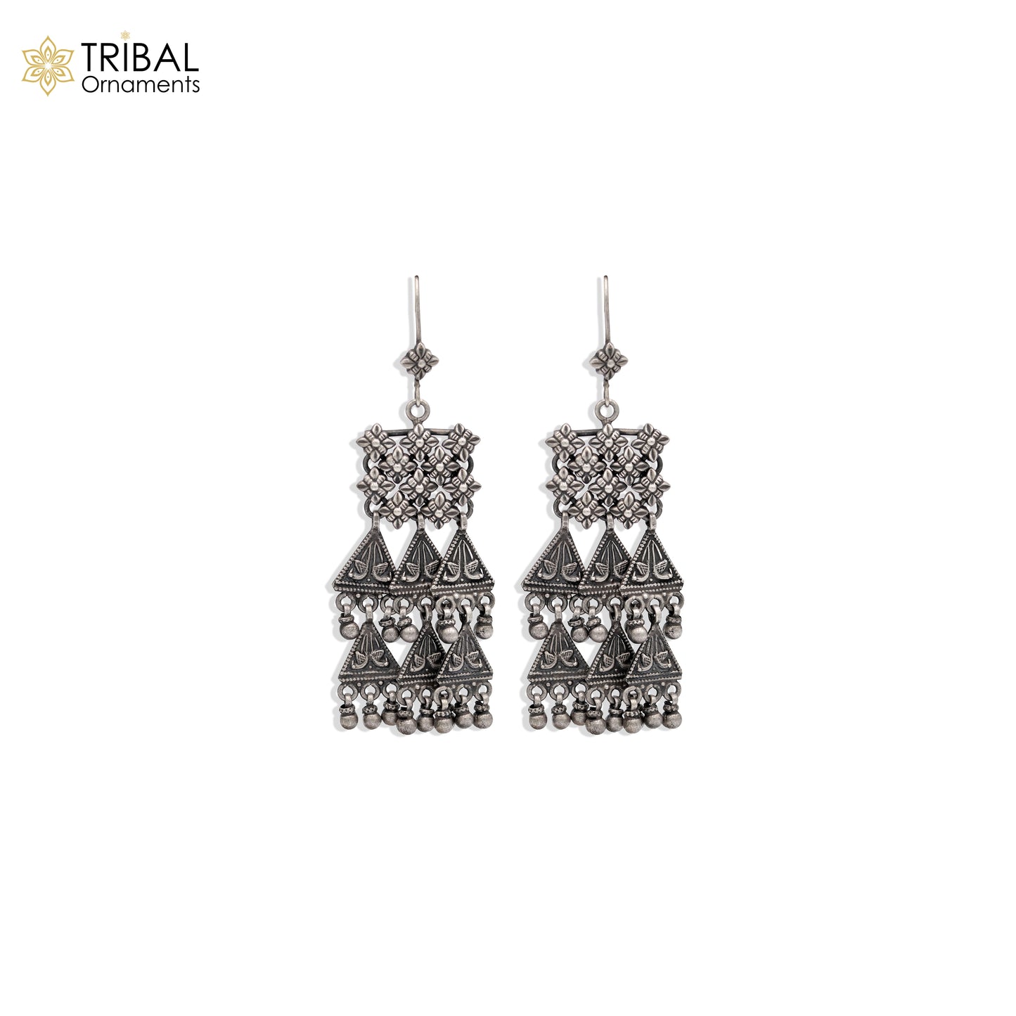 925 sterling silver ethnic  choras design drop dangle earring banjara jewellery s1346