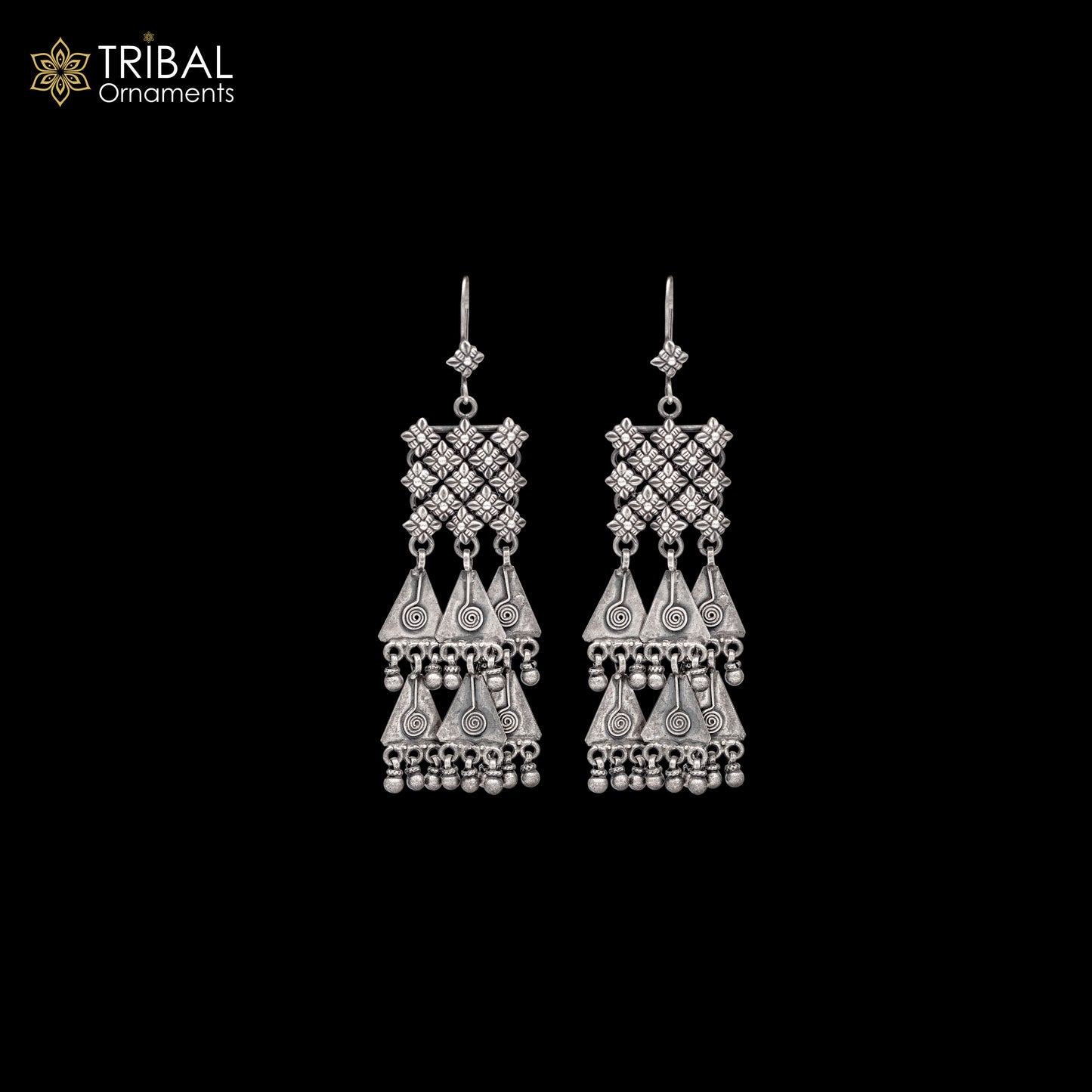 925 sterling silver ethnic choras design drop dangle earring banjara jewellery s1348