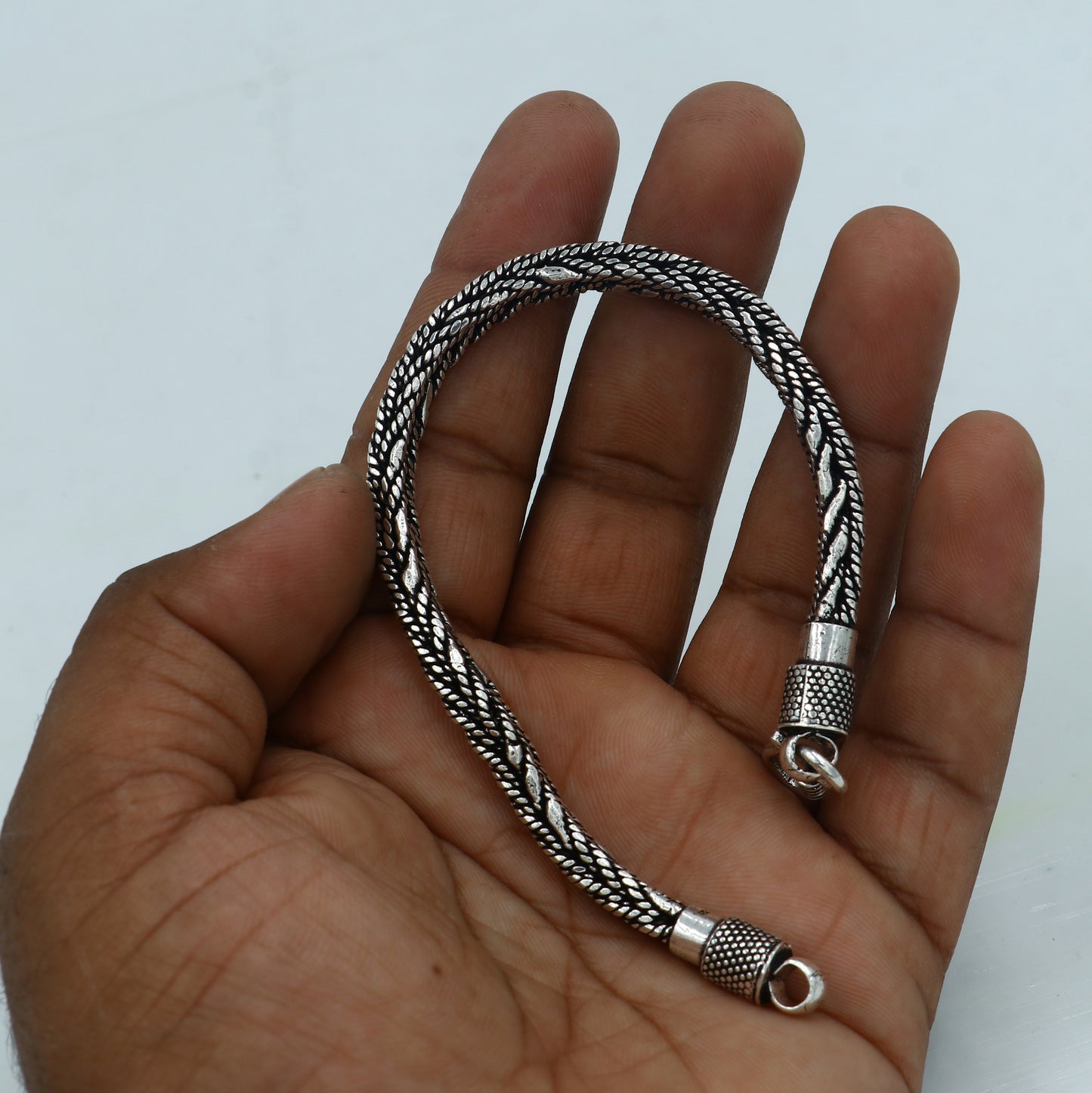 8"/ 8.5" 5mm 925 sterling silver wheat design chain customized design handmade silver bracelet unisex indian tribal jewelry sbr756