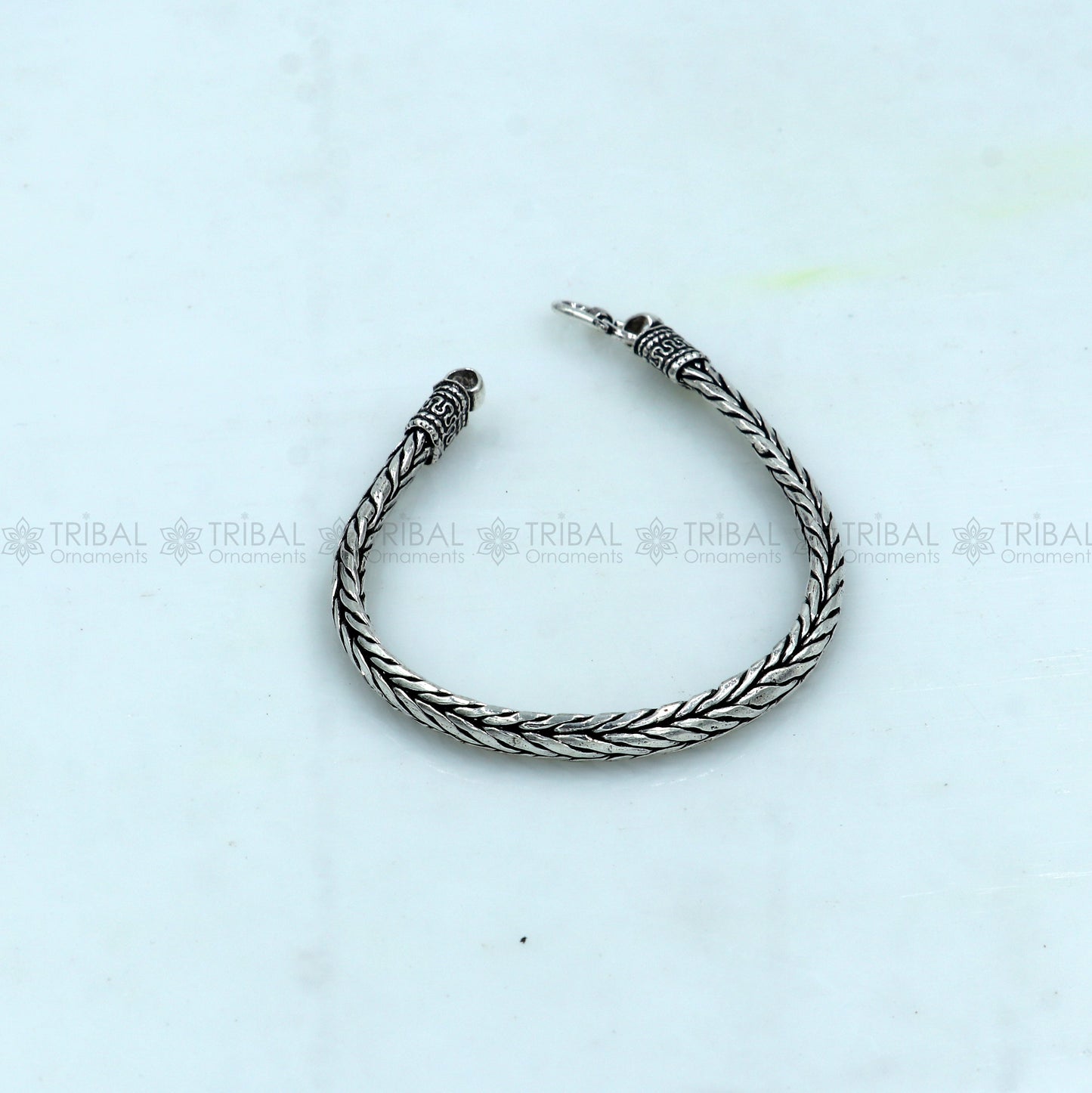 925 Sterling silver handmade solid men's wheat design chain bracelet flexible bracelet unisex jewelry from india  sbr760