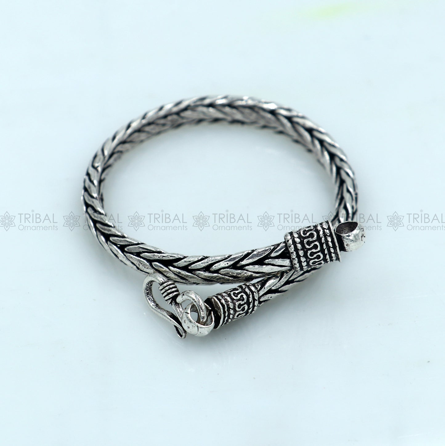 925 Sterling silver handmade solid men's wheat design chain bracelet flexible bracelet unisex jewelry from india  sbr760