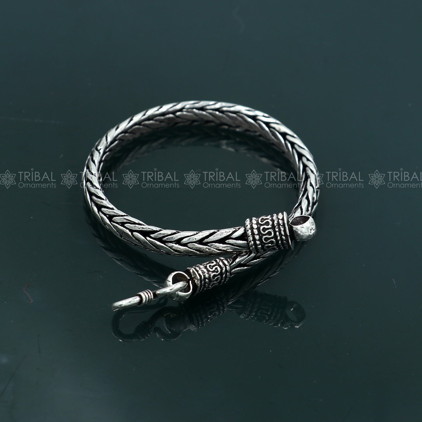 925 Sterling silver handmade solid men's wheat design chain bracelet flexible bracelet unisex jewelry from india  sbr760